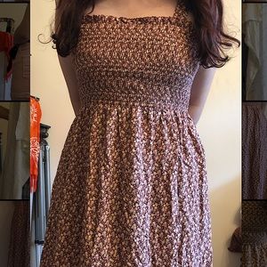 Pink and Brown Patterned Maxi Dress